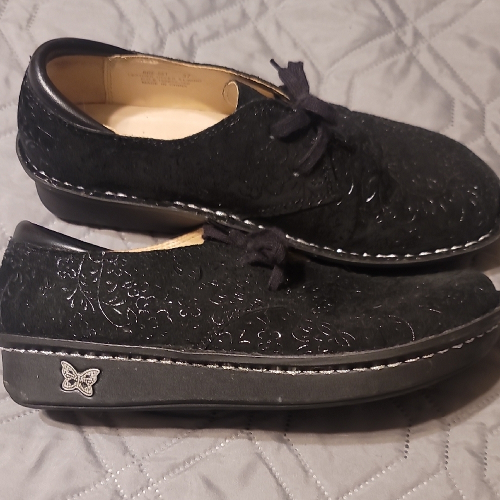 Alegria Black Lace-Up Shoes - Picture 2 of 9